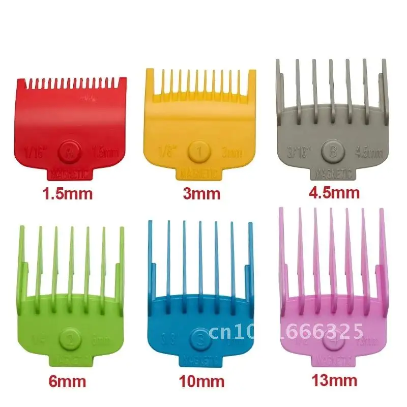 6Pcs/Set Hair Clipper Guards For Wahl Hair Cutting Machine Shop Y0625 Limit Button Combs Barber Cutting Guide Comb Magnetic