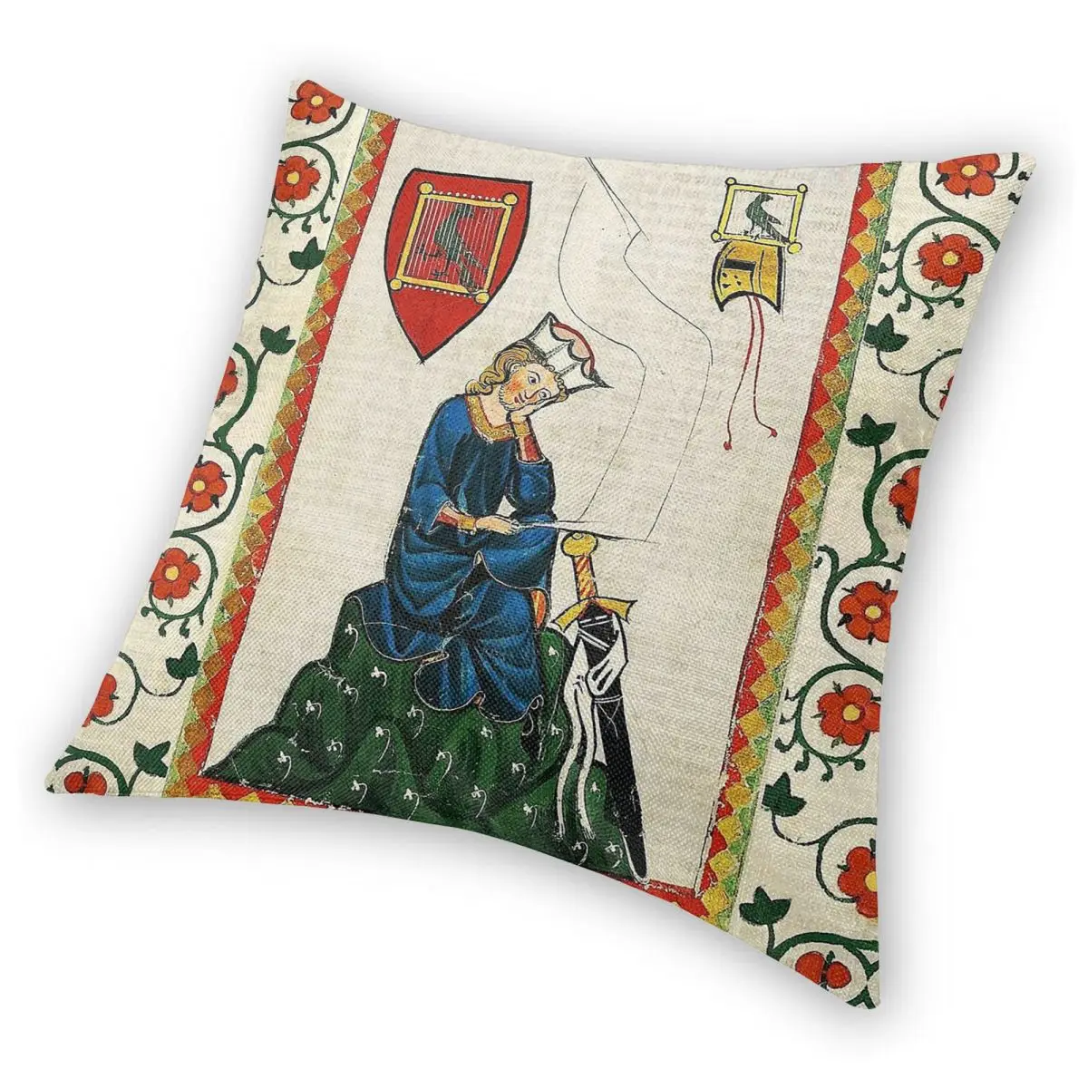 غنائي الشاعر والتھر فون دير فوجلويد ساحة المخدة البوليستر الكتان المخملية نمط البريدي كيس وسادة أريكة مقعد وسادة 45x45 #4