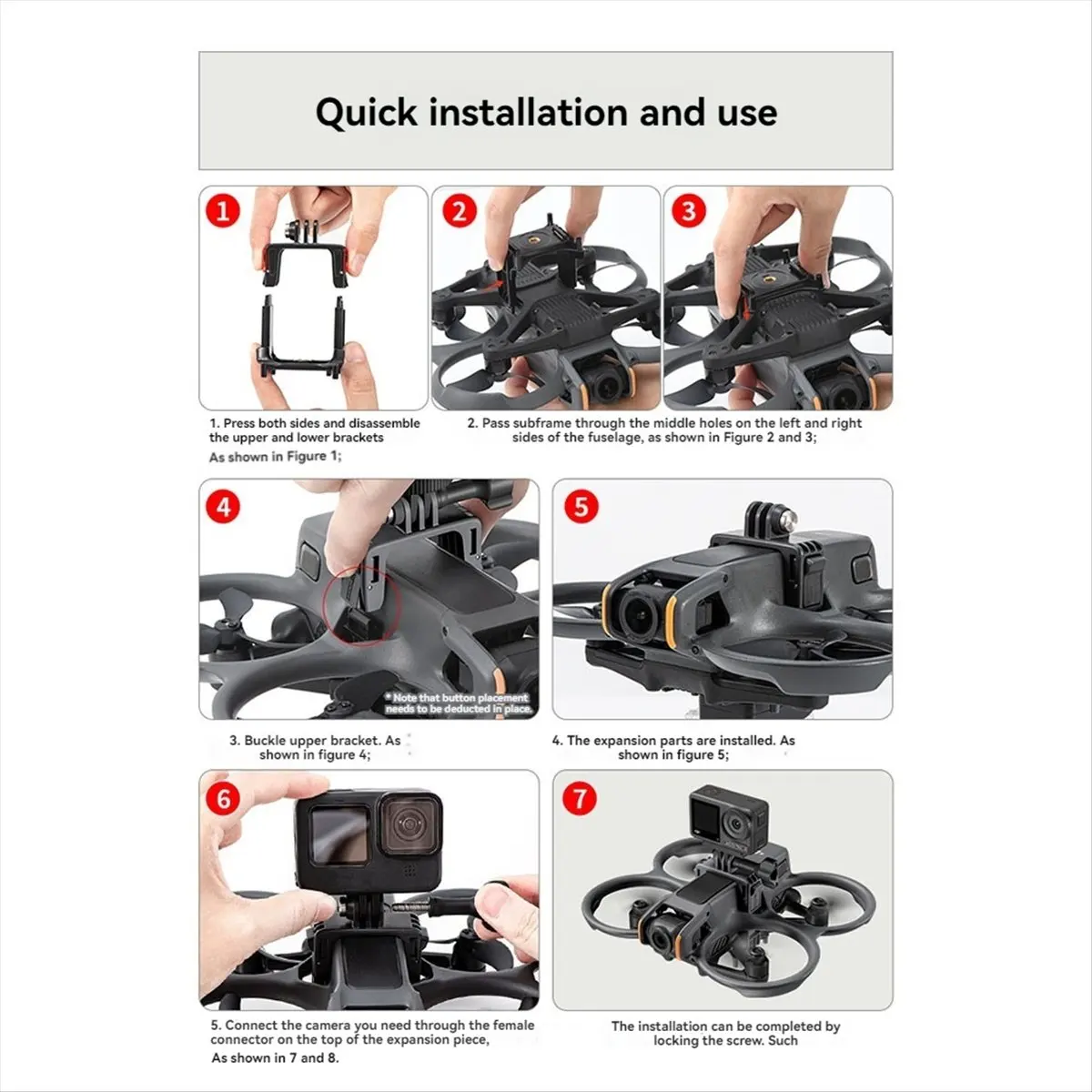 B21B  Top Extension Bracket for Avata 2 - Extension Mount Holder Compatible with , , Action, Fill Light