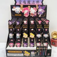 24pcs New Sanrio Metal Patch Gel Pen Cute Cartoon Student Press Neutral Pen Kid's Gift