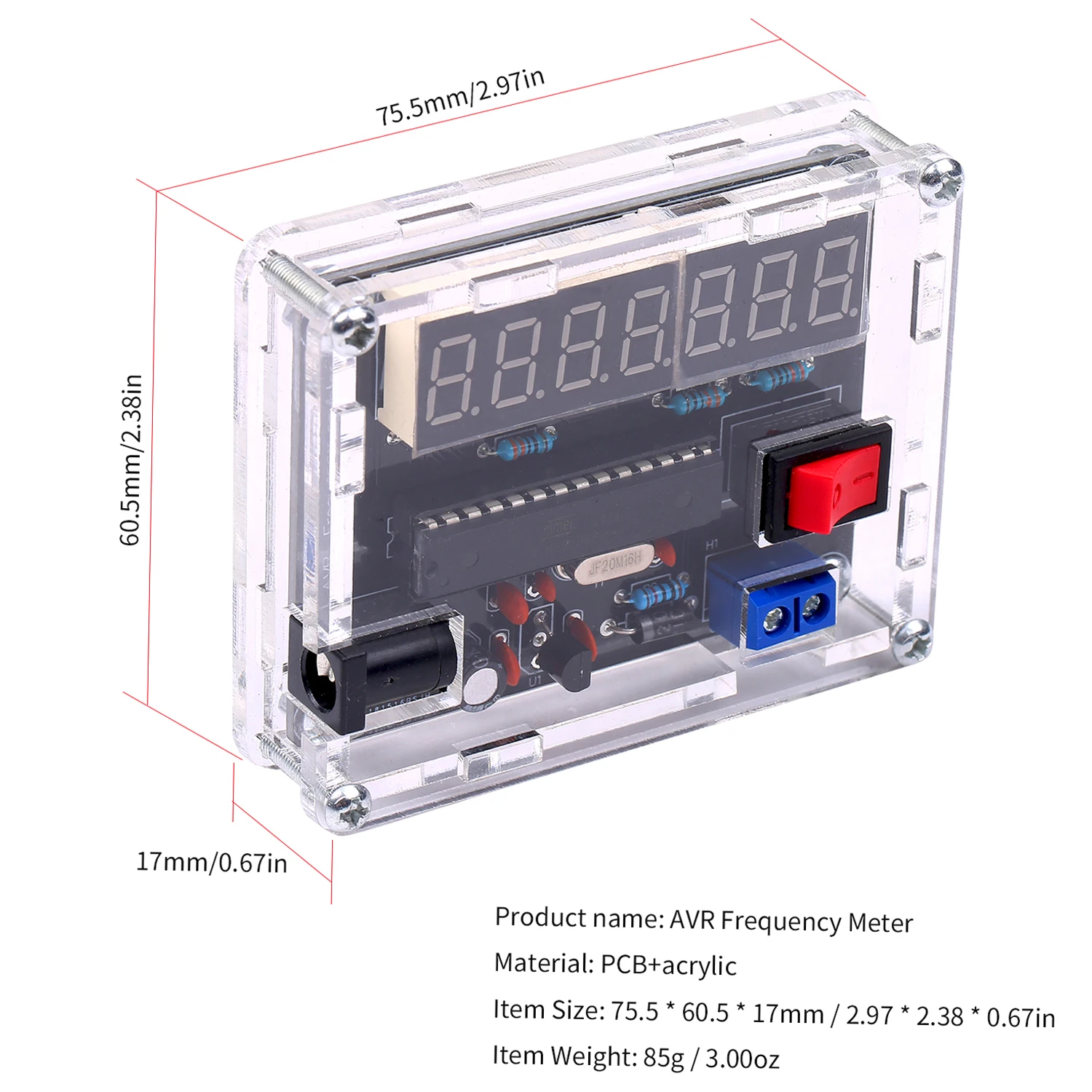 10MHz miernik częstotliwości DIY miernik częstotliwości częstotliwości AVR licznik powłoki cymometr pomiar częstotliwości 0.000 rozdzielczość 001Hz