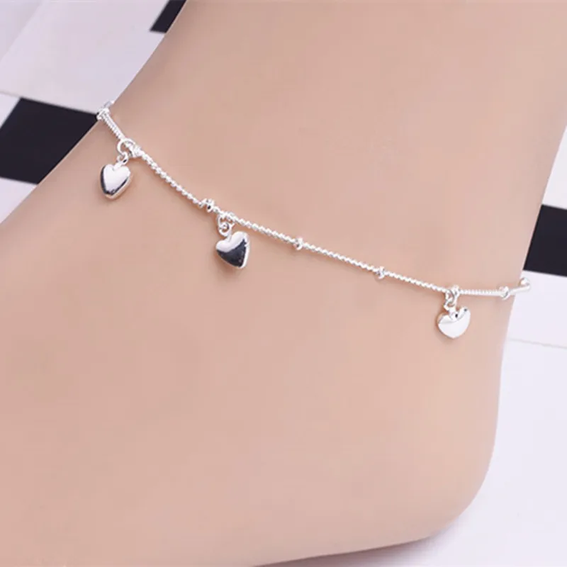 2026 New Love Heart Bracelets On Leg The Anklets Beach Barefoot Sandals Foot Jewelry For Women Fashion Brand 2026 New Arrival