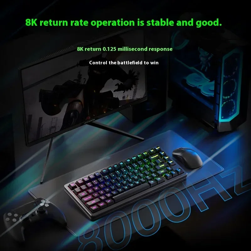 ANTGAMER AGK75 Magnetic Switch Mechanical Keyboard 3-Mode 8K Return Rate Aluminium Alloy RGB Hot Swap Waterproof Gaming Keyboard