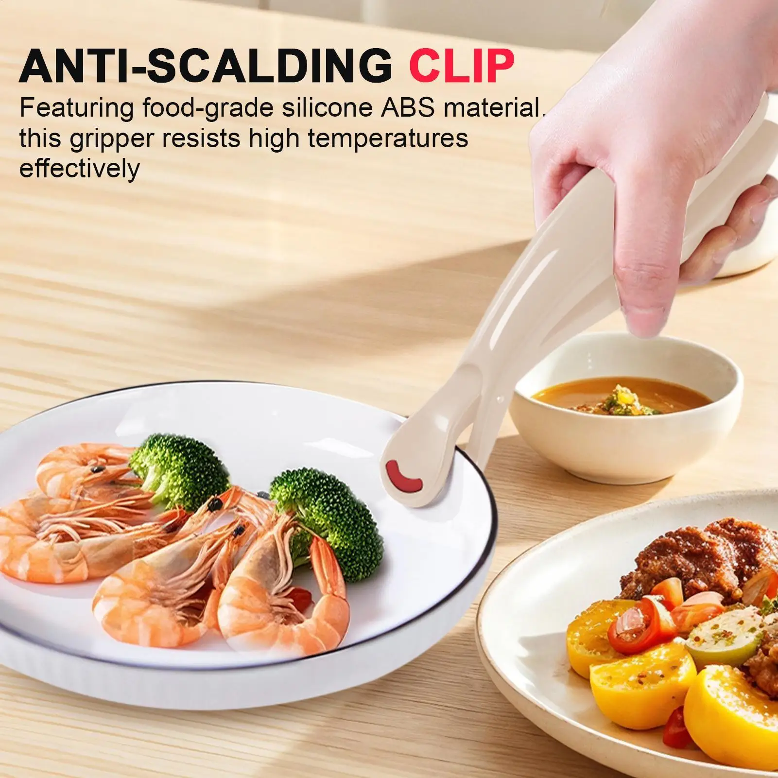Hot Plate Gripper Dish Plate Clip Non-Slip Heat-Resistant Reusable Grip For Cooking Kitchen Dishes Microwave Counter Food Table