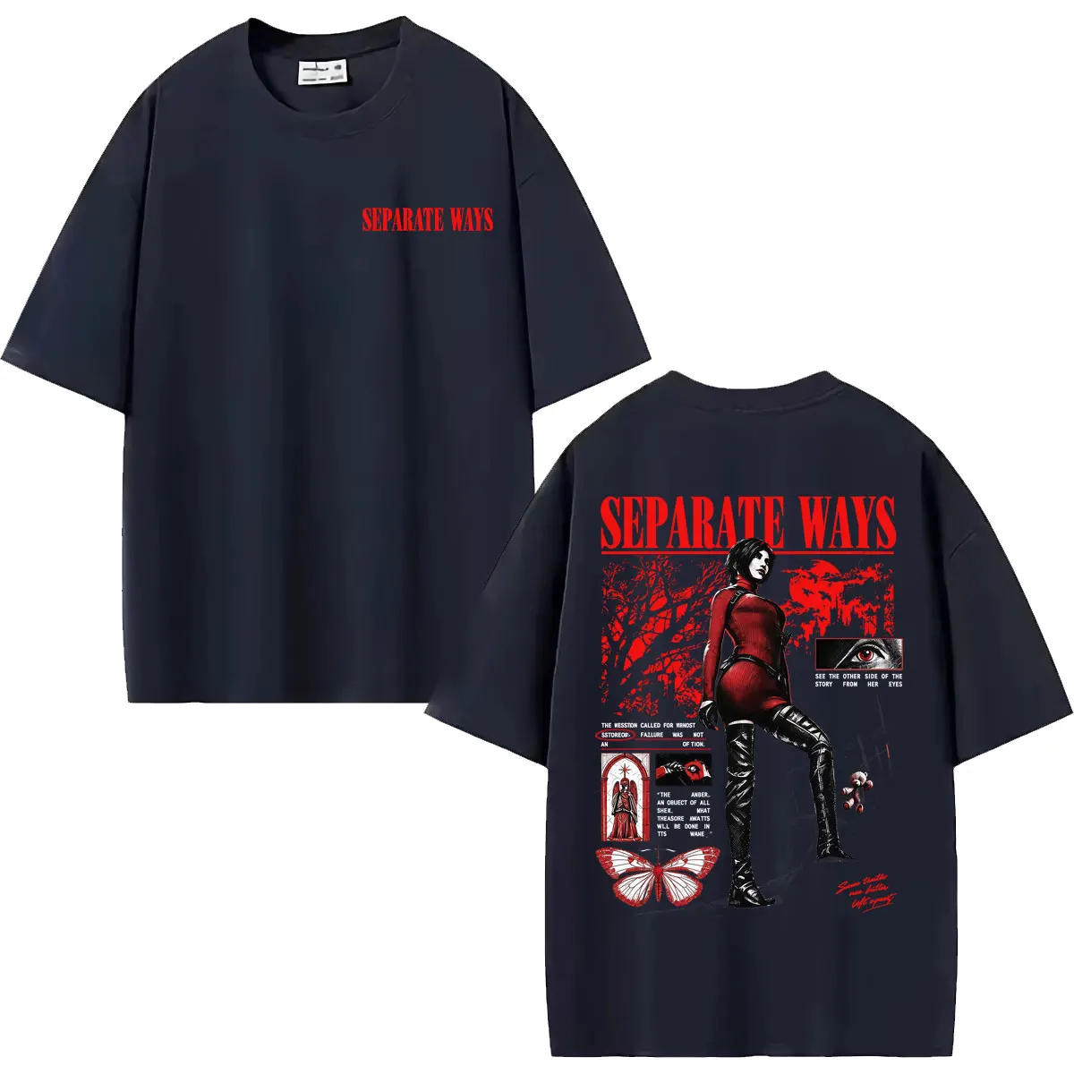 Limited Ada Wong Resident Evil Requiem Tee Shirt Men's Clothing Harajuku Retro Anime Style T-shirt High Quality Cotton T Shirts