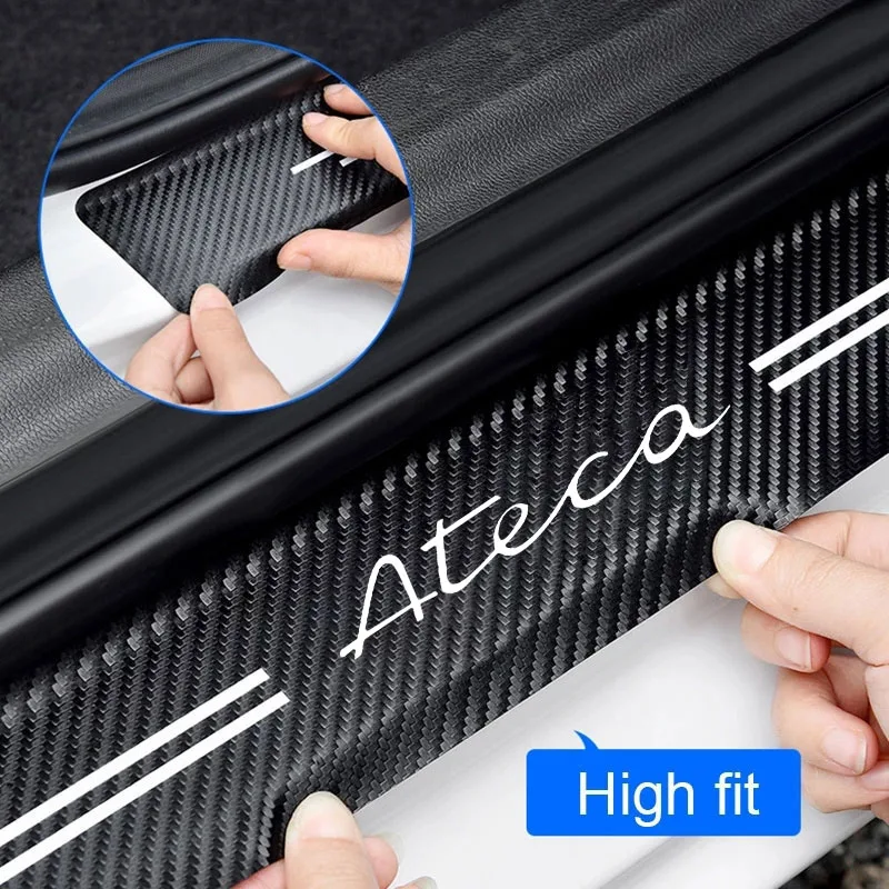 Carbon Fiber Car Door Sill Protector For seat Ateca Born Formentor Toledo R leon ibiza Exeo Altea Arona Mii IBL Car Accessories view 4