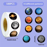 500PCS Creative Planet Roll Stickers, Laptop Handbooks, Envelopes, Water Cups, Sealing Stickers, Decorative Stickers