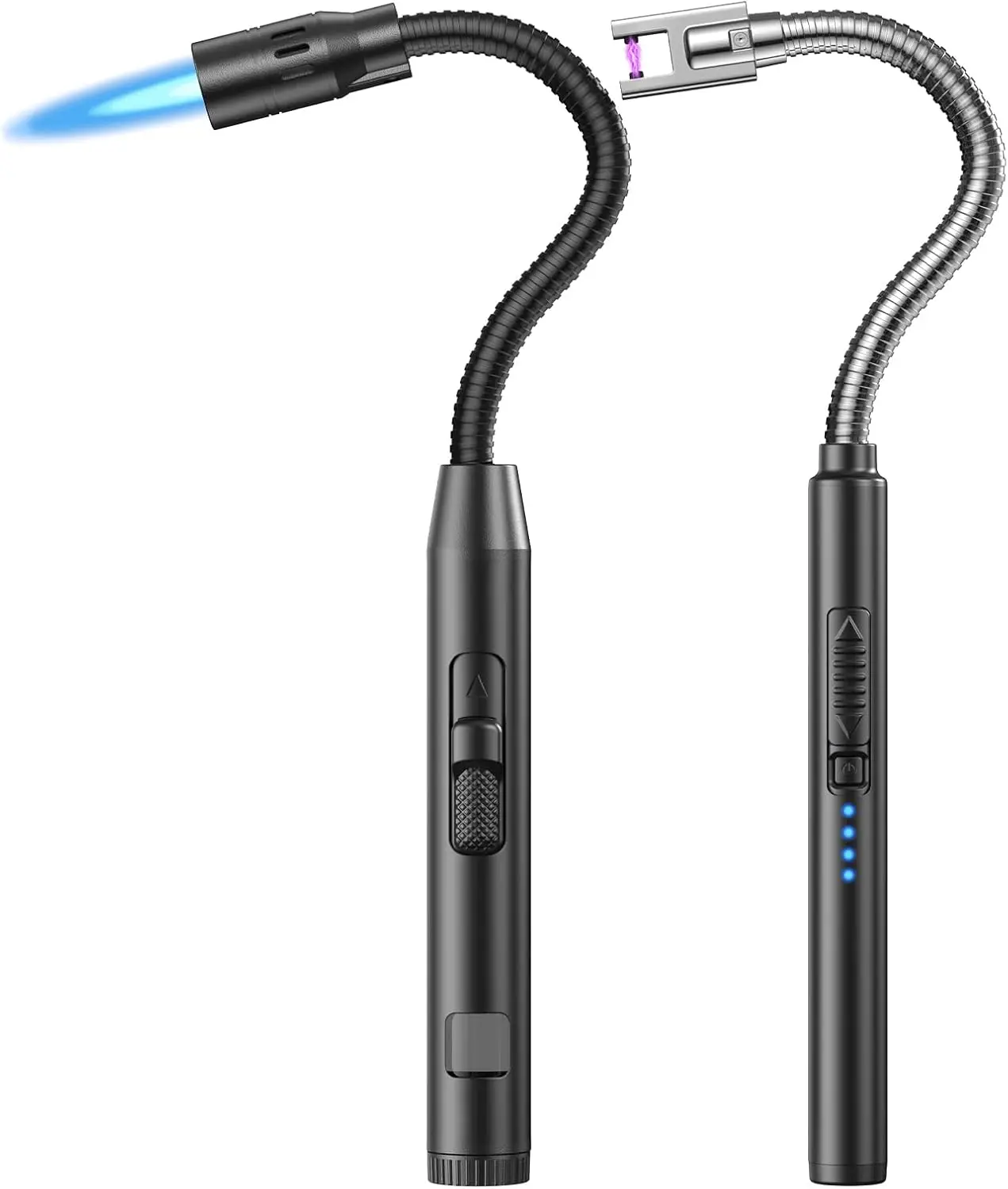 

2 Pack Flexible USB Rechargeable Lighter for Candles BBQ Camping, Windproof & Adjustable Flame