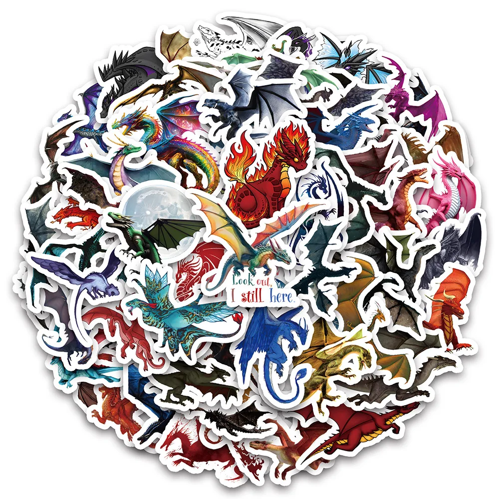 10/30/60PCS Ferocity Dragon Cartoon Stickers Cool Graffiti Decals DIY Laptop Guitar Bike Skateboard Fridge Waterproof Artwork