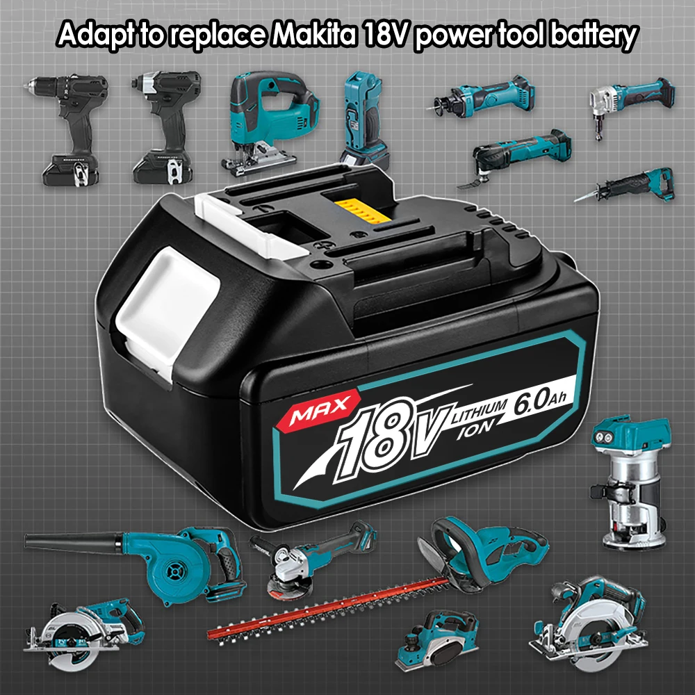 100% Оригинальный Makita 18 в 6000 мАч перезаряжаемый аккумулятор для электроинструментов со светодиодом Li-Ion Замена LXT BL1860B BL1860 BL1850 BL 1830