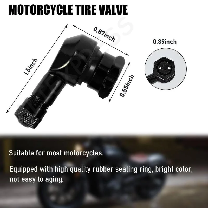 

New New Universal Motorcycle Wheel Tire Valves Stem Cap Air Tire Cover 90 Degree CNC Aluminum Tubeless Valve Stems