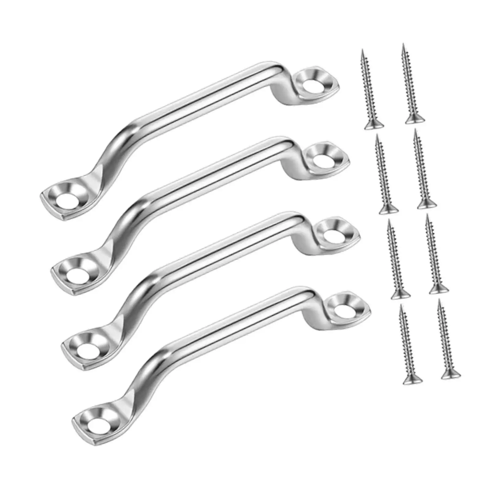 

4 Pieces Bimini Top Strap Pad Eye Footman Loop Fast Installation Heavy Duty Stainless Steel for Canoe Buggy Hanging Shade Sails