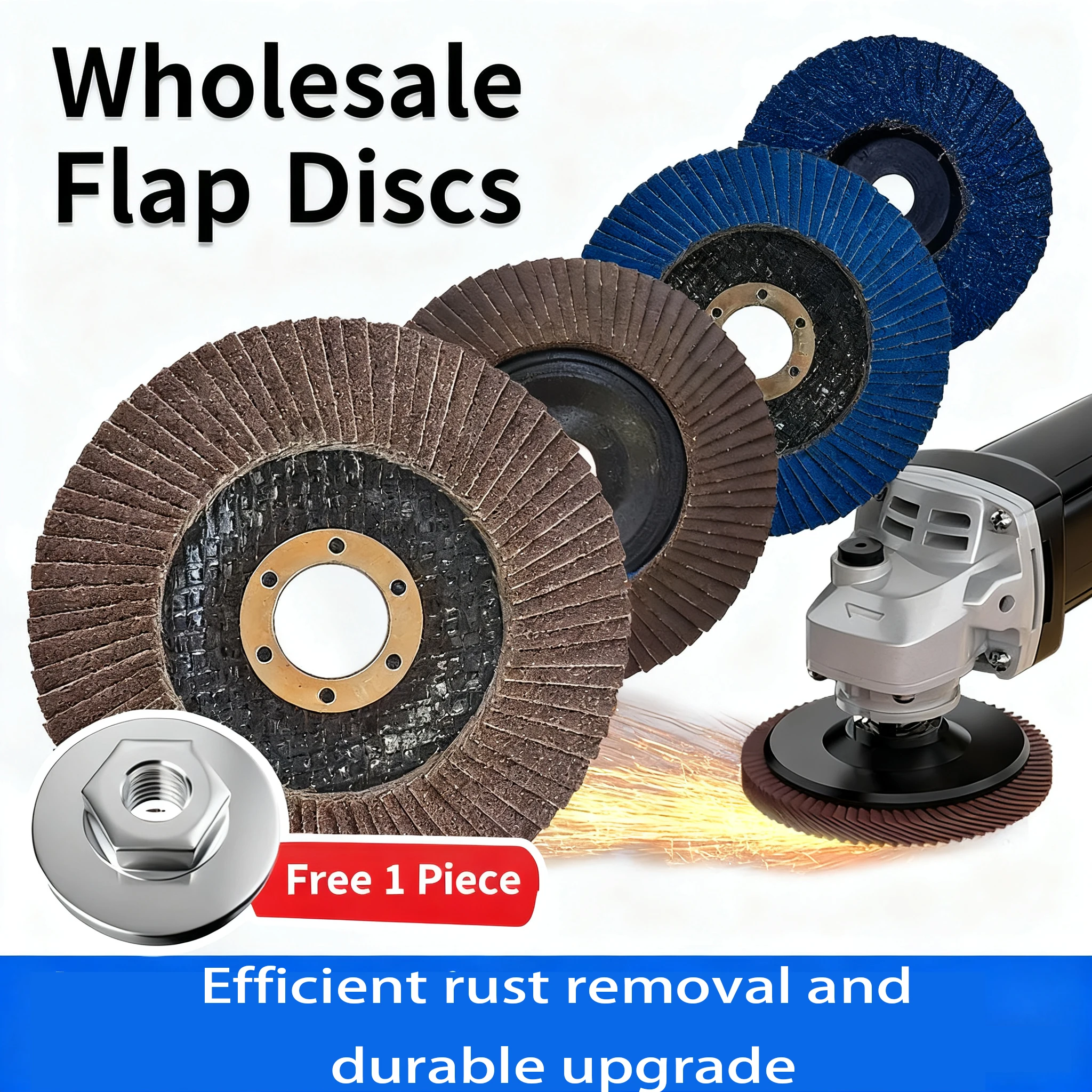 

Шлифовальный диск с крыльчаткой 115 мм, крыльчатка 4,5 дюйма, шлифовка металла нажимной пластины 100 типа и удаление ржавчины, 80 меш