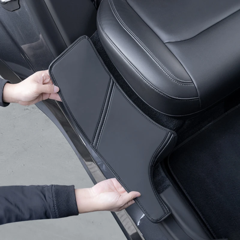 Podkładka antypoślizgowa pod tylną listwę progową Tesla Model Y, zamszowa podkładka ochronna pod tylną listwę progową, podkładka ochronna przed zacieraniem, zestaw 2 szt.