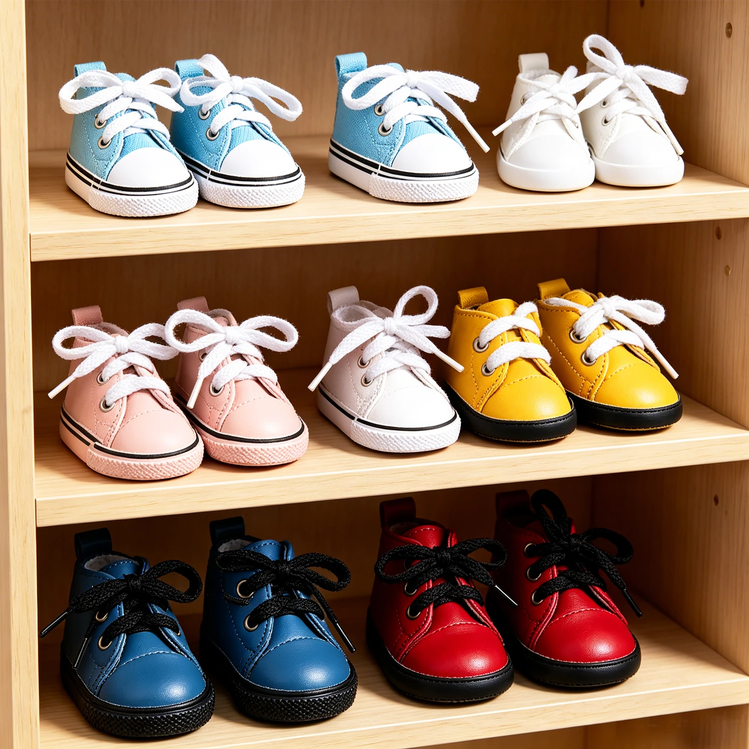 

Premium 5cm Doll Sneakers, Canvas & Faux Leather Mini Shoes for American 14" Girl Dolls Edgy For 35cm Baby Girl ,Nancy,lise Doll
