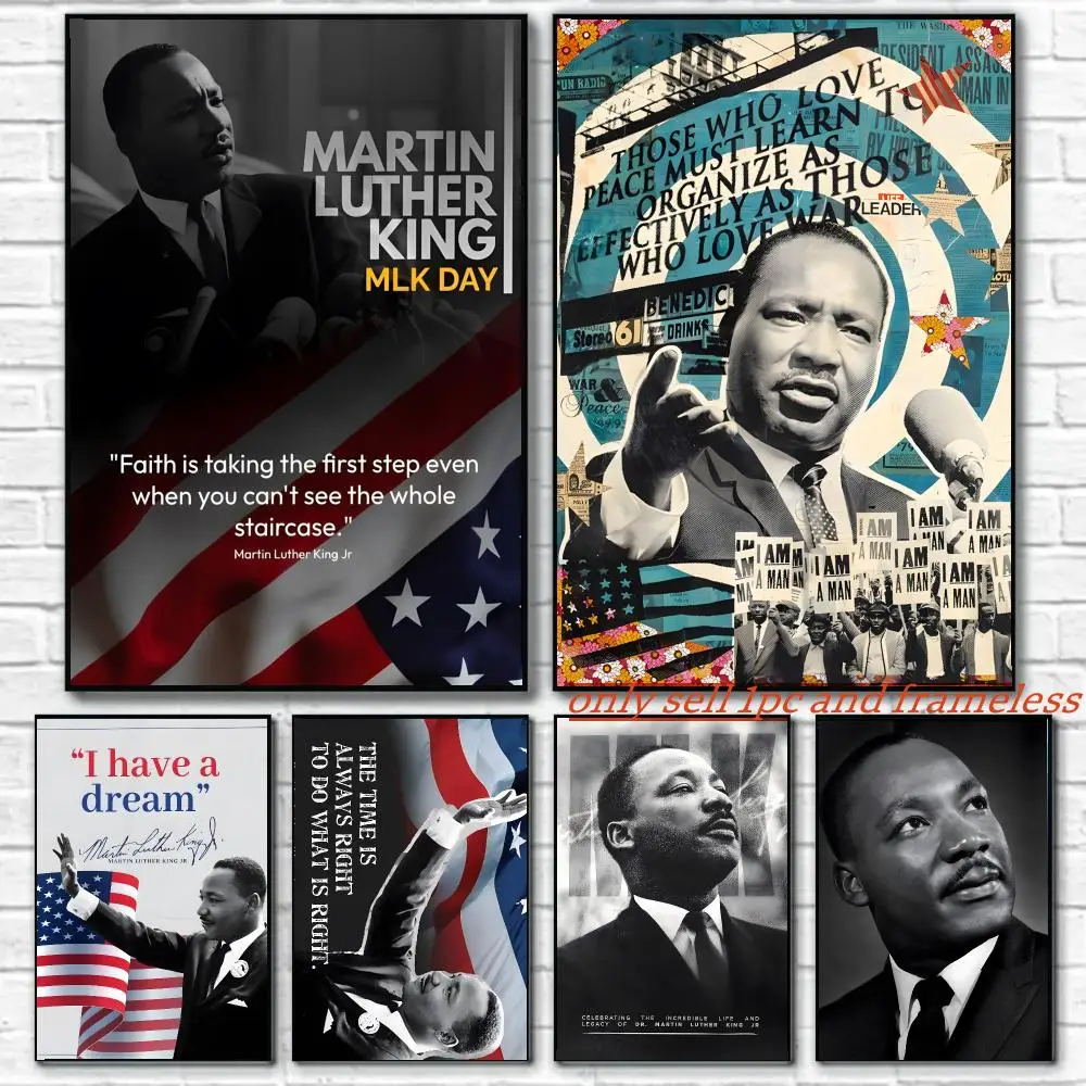 Black church Priest M-Martin Luther King Poster Room Wall Art Decor Waterproof Poster For Home Bar Bedroom Decoration Gift