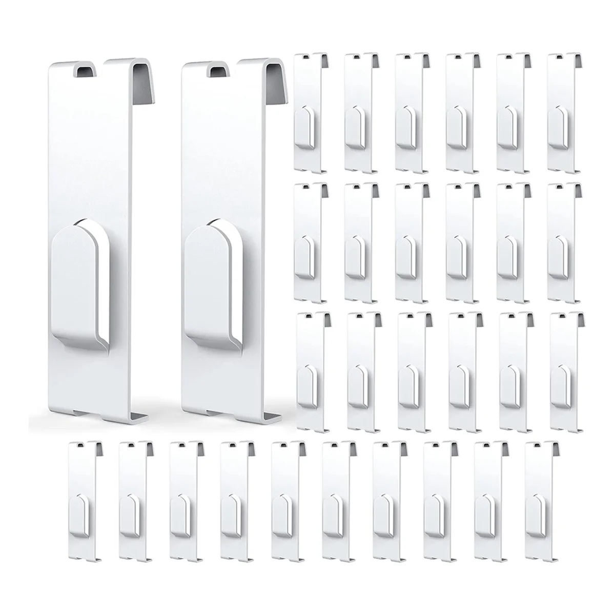 30Pcs Gridwall Hooks Hangers,Grid Panel Hooks Grid Wall Hook Grid Wall Accessories Wire Grid Hook Grid Shelf Hooks White