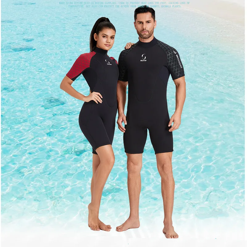 3mm Shorty Wetsuit for Women/Men - Neoprene Dive Skin Back Zip Scuba Diving Suit for Cold Water Snorkeling Surfing Swimming