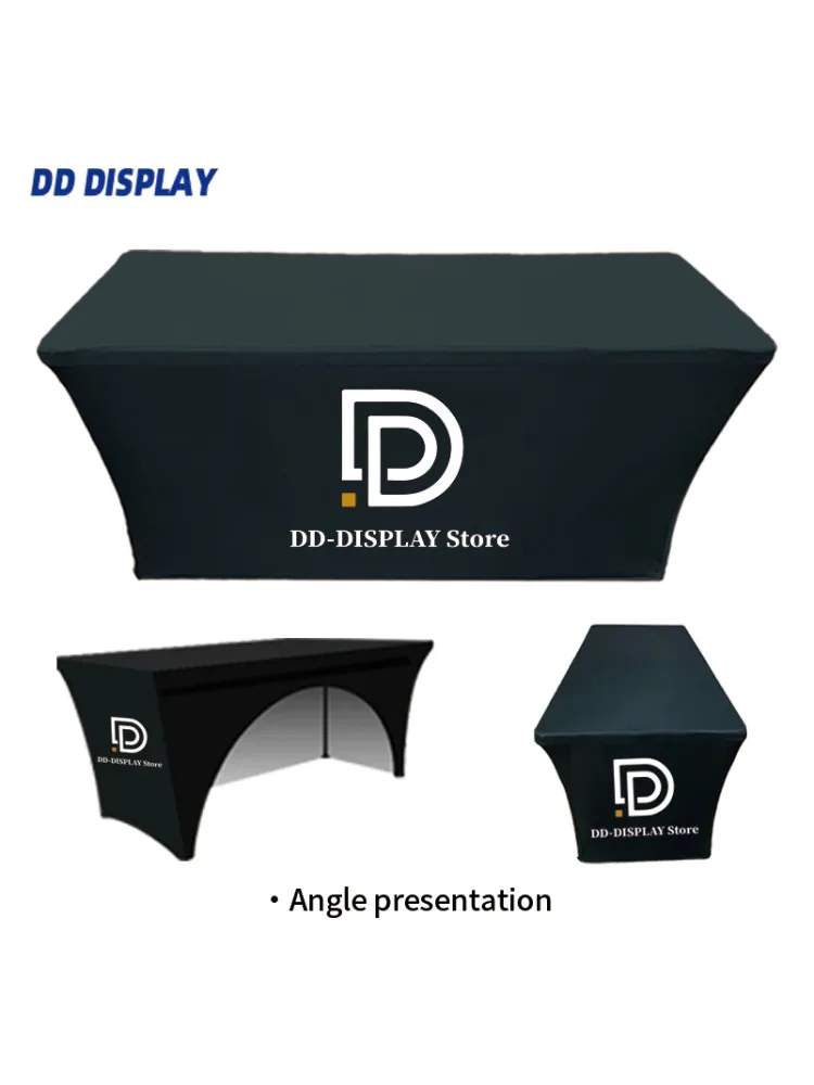 DD 4ft 6ft 8ft Logo Kustom Taplak Meja Spandeks Taplak Meja Peregangan Hotel Perjamuan Pameran Pernikahan Taplak Meja Dekorasi