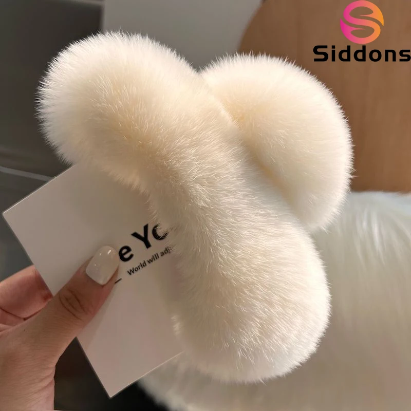 

New Hairpin Cute Plush Rex Rabbit Fur Hair Claw Women Elegant Temperament Real Rex Rabbit Fur Hairgrips Fashion Hair Accessories