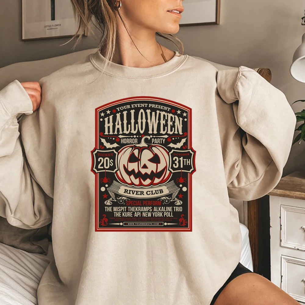 

Halloweentown University Shirt Vintage Pumpkin Ghost Graphic Tee Halloween Horror Party Tees Movie Inspired Retro Halloween Tops