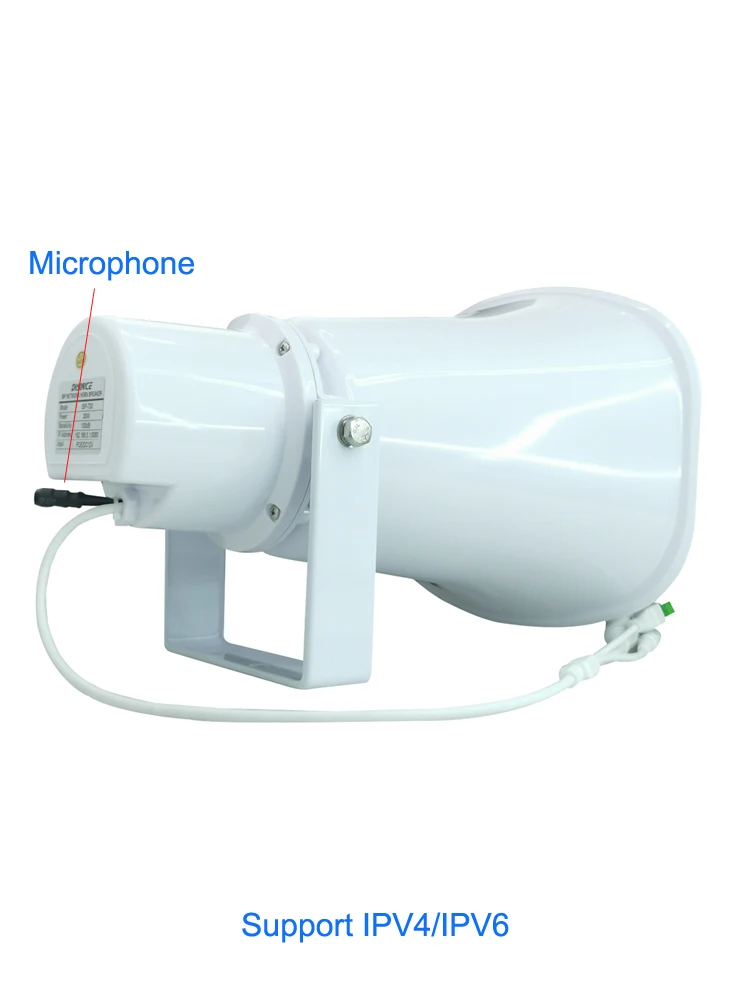 30W POE Horn Speaker Built-in Microphone SIP ONVIF RTSP Multicast supports  NVR integration