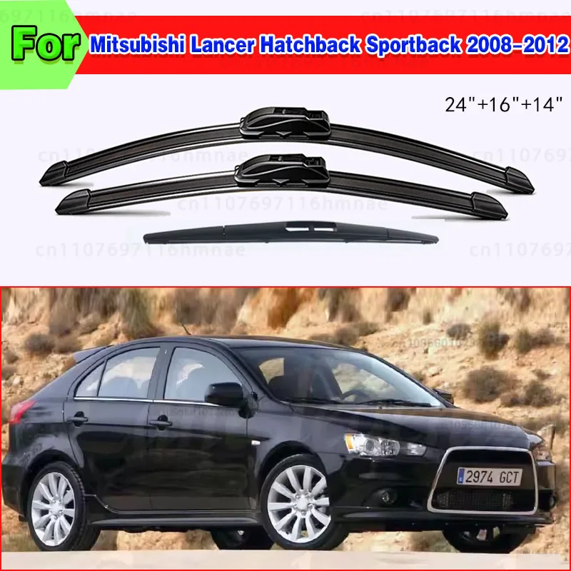Für Mitsubishi Lancer Hatchback Sportback 2008-2012 3-teiliger Satz Front- und Heckscheibenwischer 24"+16"+14"