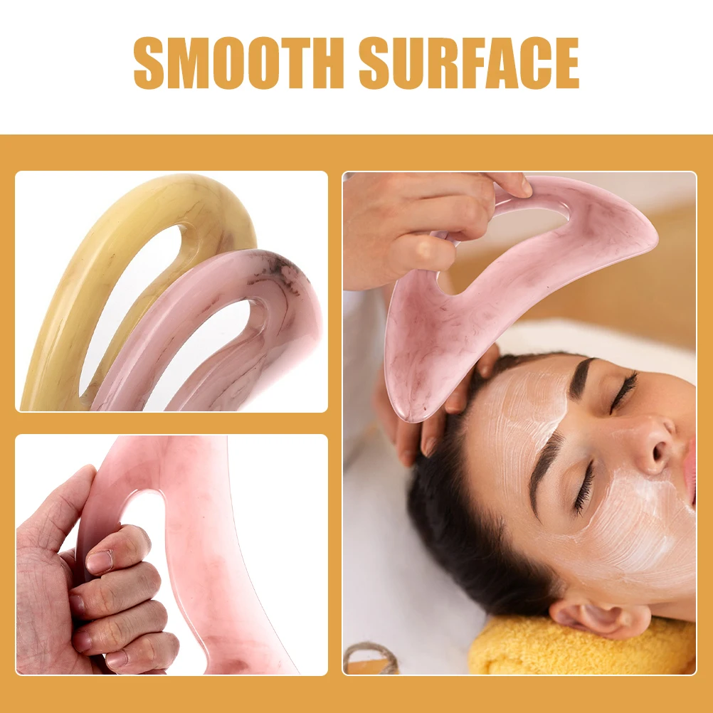 

3 Pcs Large Resin Scrape Board Face Scraper Body Massager Pink Green Yellow Spa Tool Relaxation Skin Care