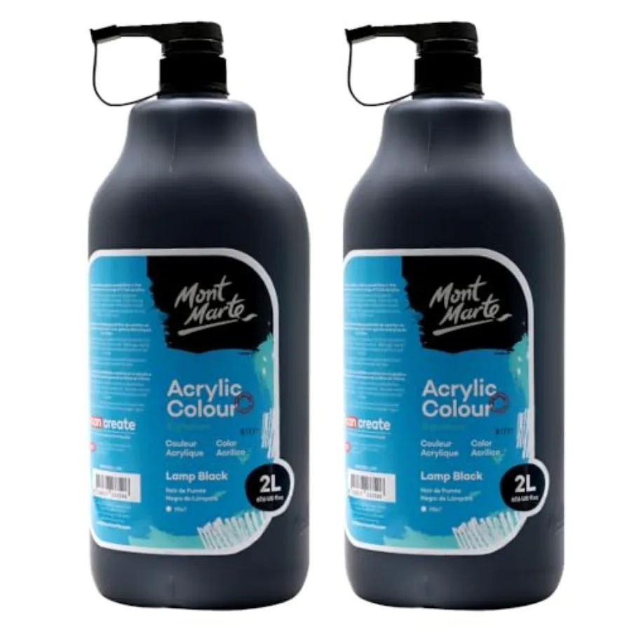 

Discovery School Acrylic, 2 PACK,,1/2 Gallon 2 Liter.Ideal for Students and Artists. Excellent Coverage and Fast Drying. Pump L