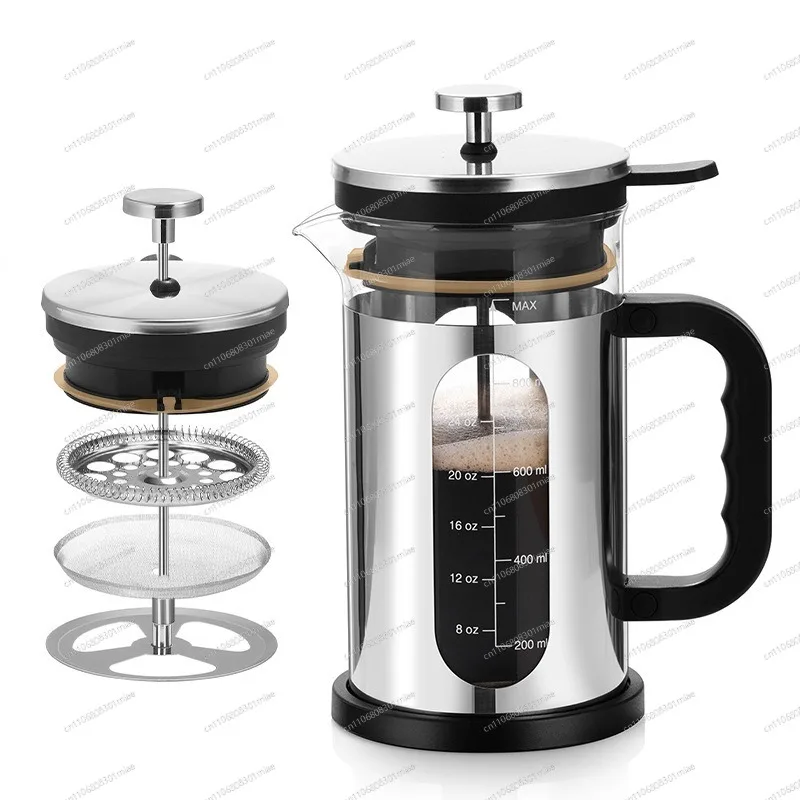 High Borosilicate Glass French Press Heat Resistant Coffee & Tea Maker Press Pot for Home Use