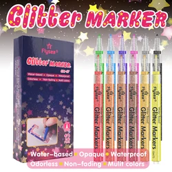 12 PCS Glitter Gel Pen Set with 12 color ink refill suitable for children adult coloring, journaling, art drawing, book doo