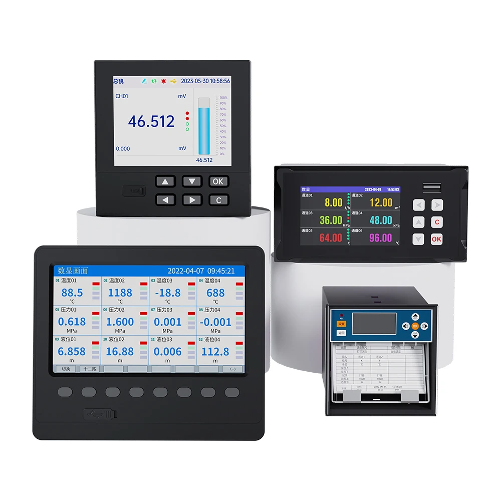 Paperless Recorder With Multi-Analog Inputs 0-10V 4-20mA RS485 Digital Charts Data Logger