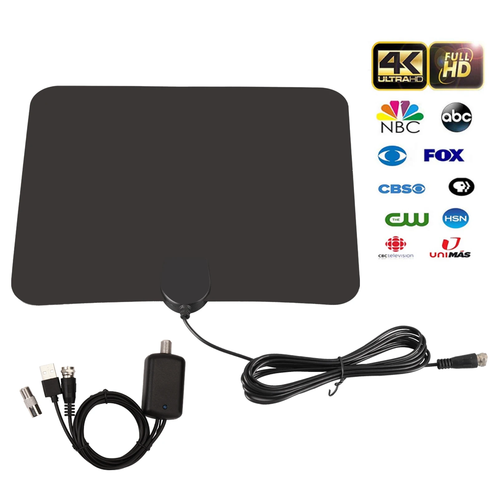 Antenna Tv Antenna Indoor Strong Signal 30Dbi High Gain 4K Tv Dtv  Vhf Uhf Tv Box Flat Setting