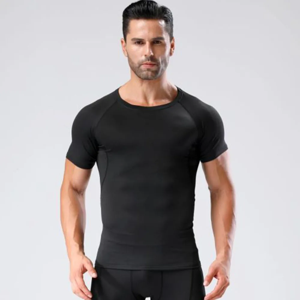 

Men's Running Compression T-shirts Quick Dry Breathable Short Sleeve Soccer Jersey Fitness Tight Sportswear Gym Sport Shirt