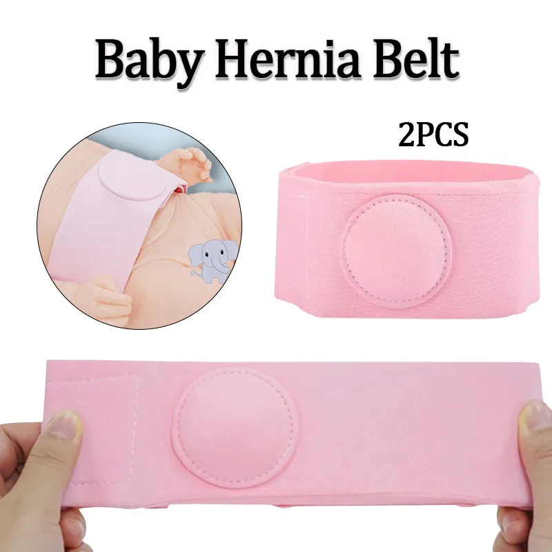 2Pcs Medical Umbilical Hernia Treatment Belt Baby Hernia Belt Belly Button Belt Breathable Pouch Elasticated Cotton Belt