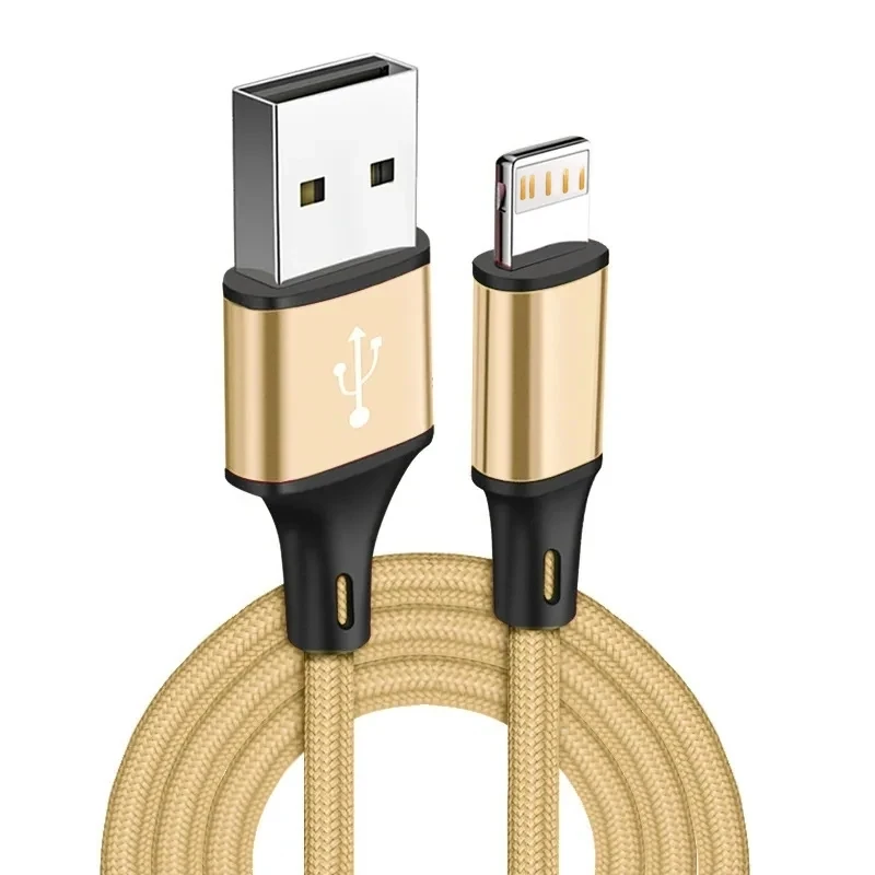 1m 2m 3m USB Data Charger Cable for iPhone X XR XS 11 12 13 Pro Max 6 6S 7 8 14 Plus SE Fast Charging Cord Nylon Braided Cable