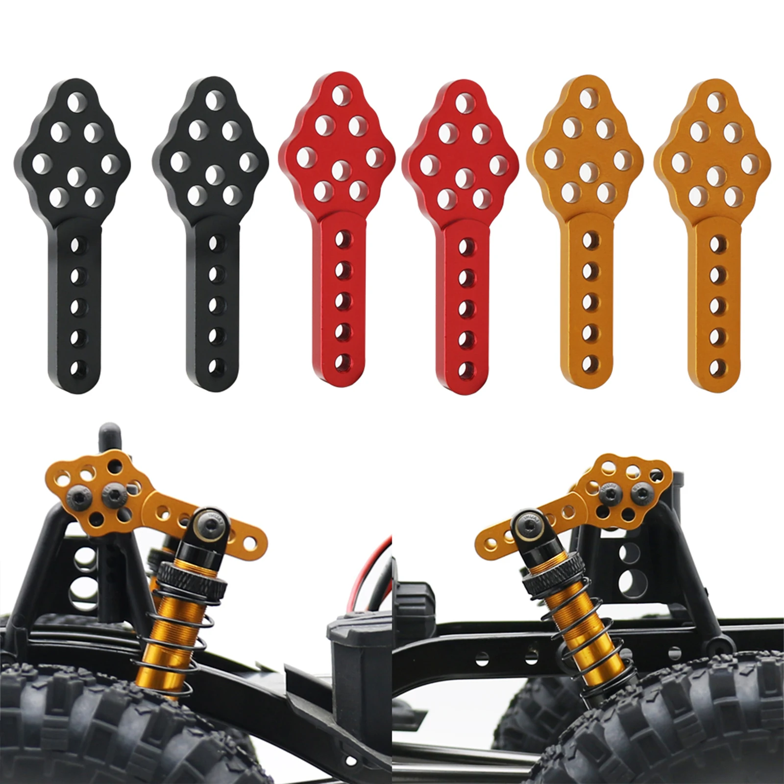 Supporto per ammortizzatore in metallo di alluminio Regolare l\'angolo di altezza per 1/10 RC Crawler Axial SCX10 90046 90047 D90 D110 Parte di