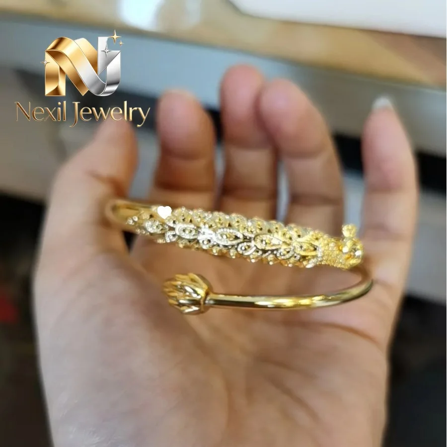 Nexil Jewelry   Nexil Jewelry  High-quality AU999 gold bracelet peacock bracelet artistic retro opening bracelet women 24K real