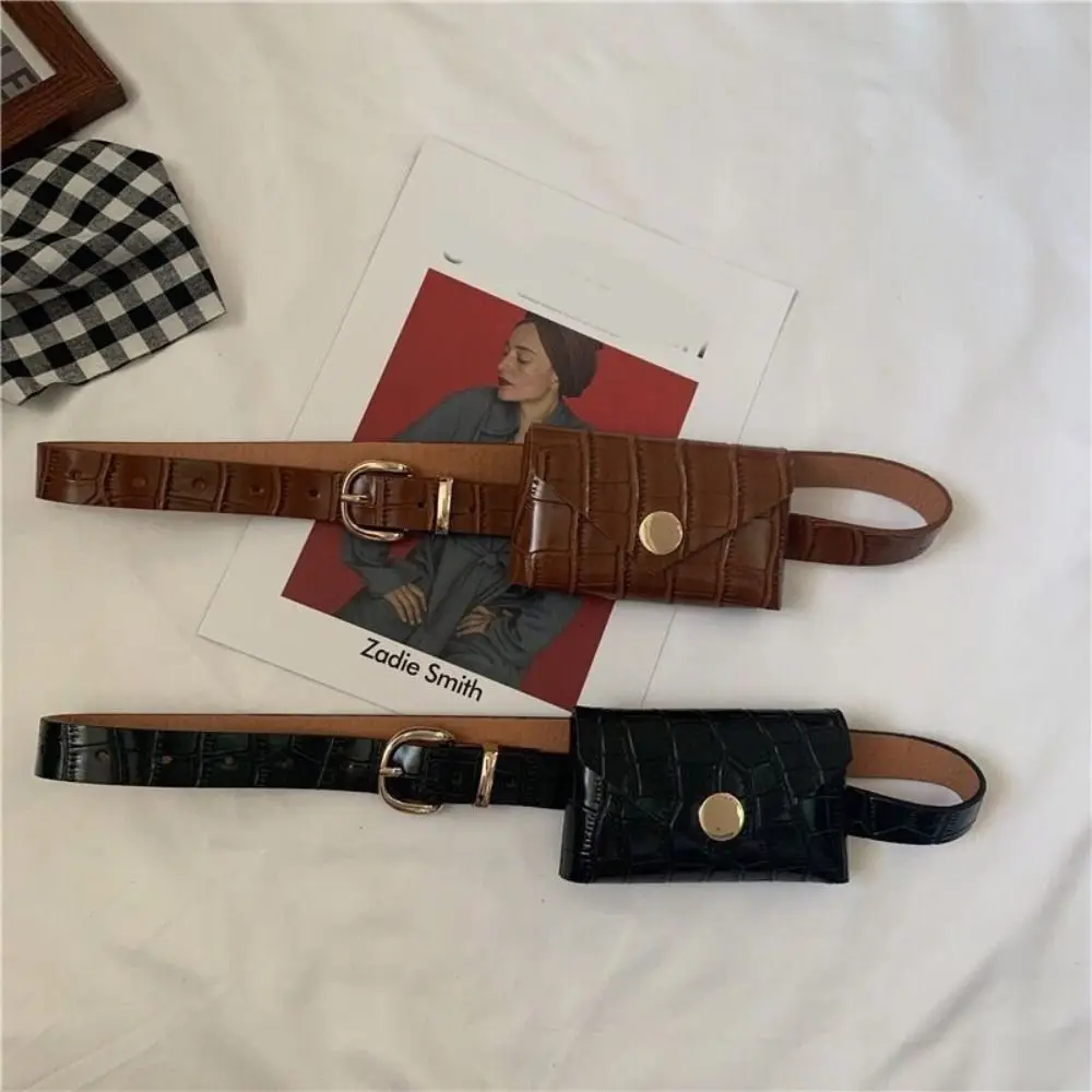 

Portable Korean Style Women Waist Bag PU Solid Color Women Belt Bag Clutch Bag Purse Belt Envelope Waist Bag Women