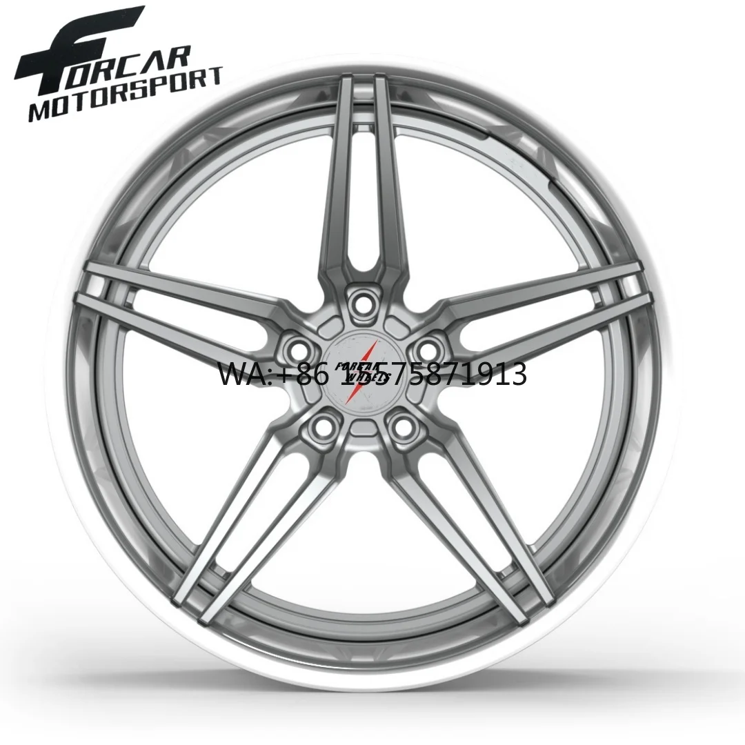 

Forcar 2-Piece Design Chrome Lighting Weight 18 19 20 Inch Custom T6061 Factory Price 5*112 5*114.3 New Forged Wheels