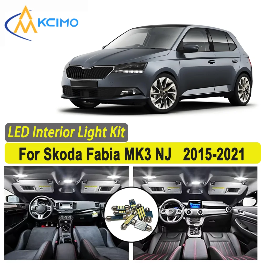 

Kcimo LED For Skoda Fabia MK3 NJ (2015-2021) Premium Bright LED Interior Dome Map Trunk Light Kit Car Led Lamps Car LED Lights