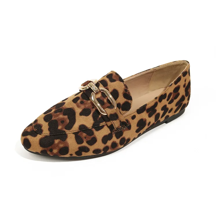 Shoes Woman Flats Soft Modis Loafers With Fur Round Toe Casual Female Sneakers Autumn Dress Leopard 2024 Slip-on New Fall Leisur