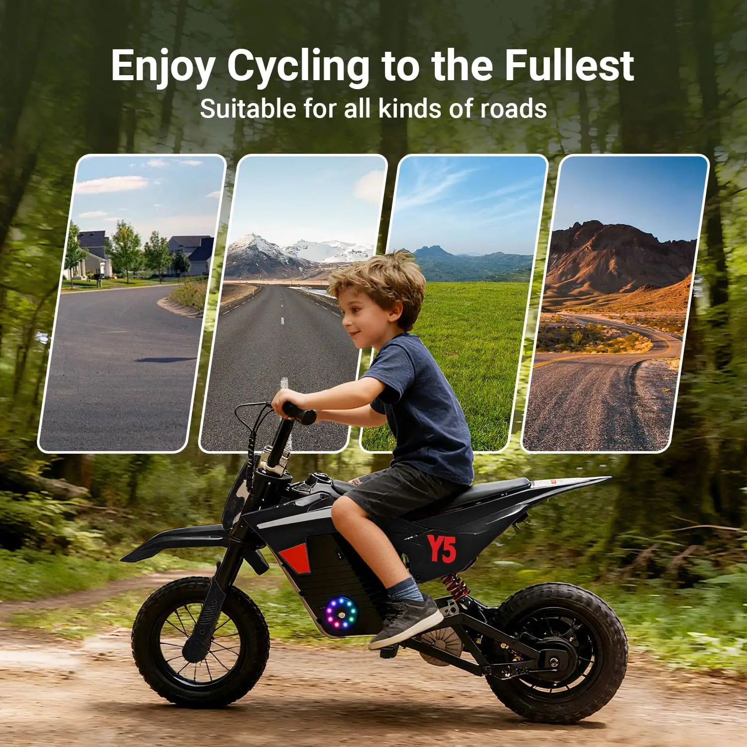 トラックセブン 24V キッズバイク 250W 電動オフロードバイク リチウム電池式 3速 7.46-9.32MPH