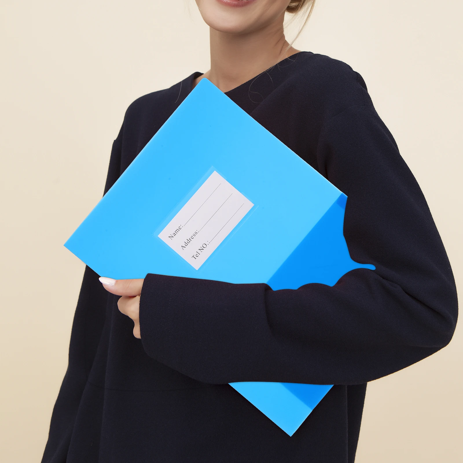 

2pcs File Folder Envelope Double Slot PP Plastic Document Organizer for Office Papers Test Files Filing Supplies Storage