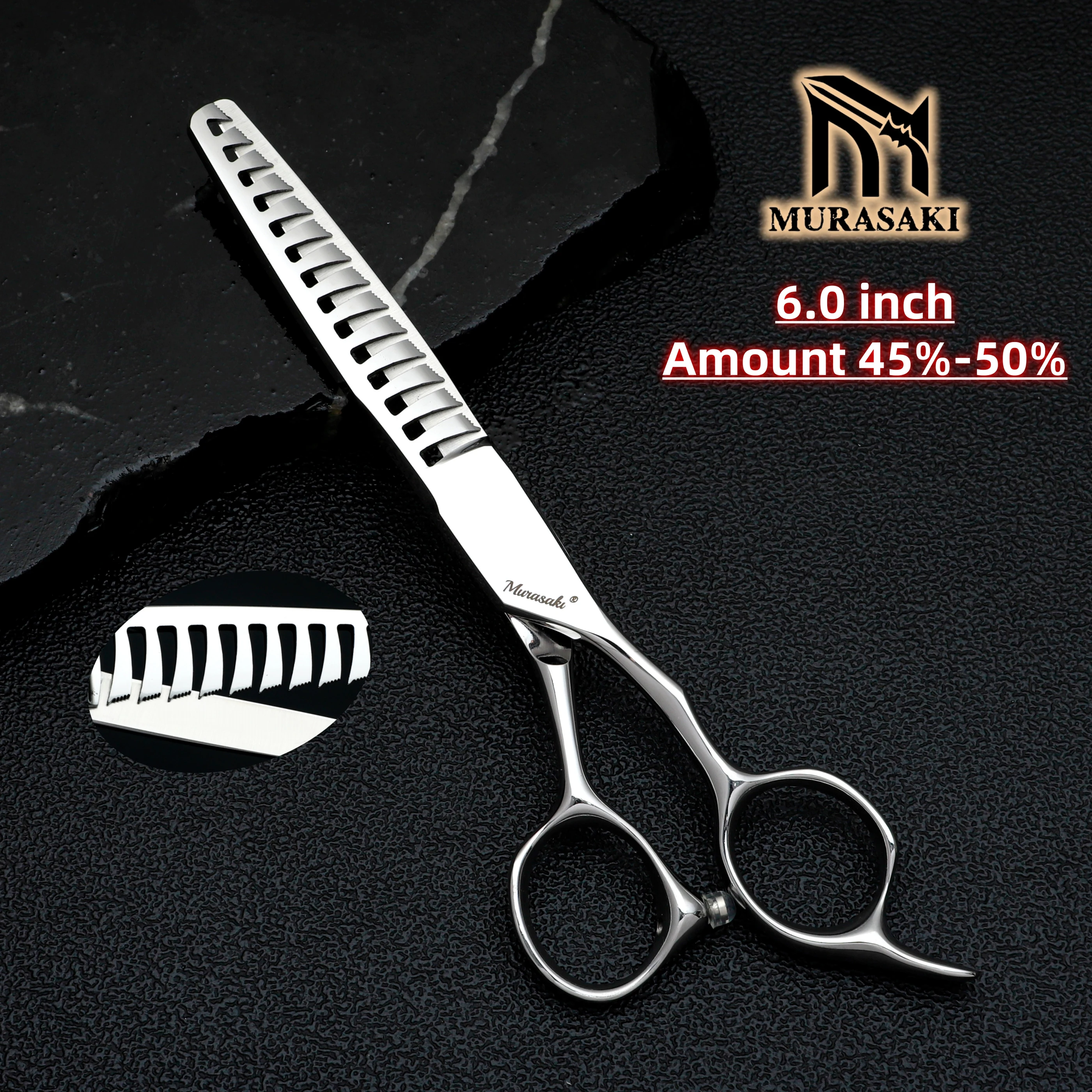 MURASAKI Professional thinning scissors，6 inch textured scissors，Japan VG10 steel barber machine，High-end hair cutting tools