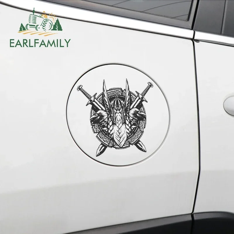 EARLFAMILY 13cm x 12cm for Viking Odin Vinyl Car Stickers Suitcase Creative Decal Graphics Scratch-proof Waterproof Decoration