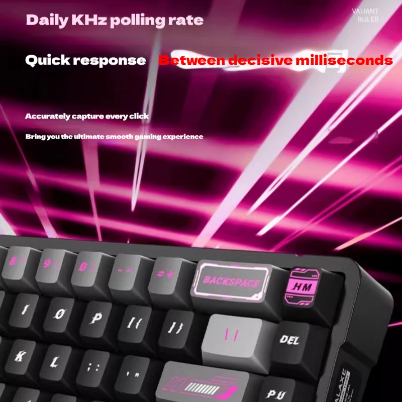 Royal Axe X68 Mechanical Gaming Keyboard Wireless Bluetooth Three Mode Aluminum Alloy Shell Customizable Magnetic Jade Axes Pro