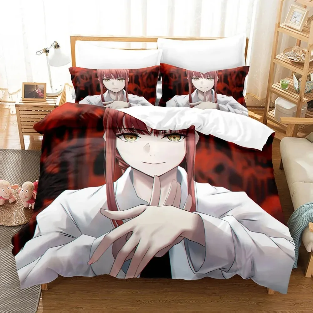 

Anime Chainsaw Man Makima Bedding Set Boys Girls Twin Queen Size Duvet Cover Pillowcase Bed Kids Adult Home Textileextile