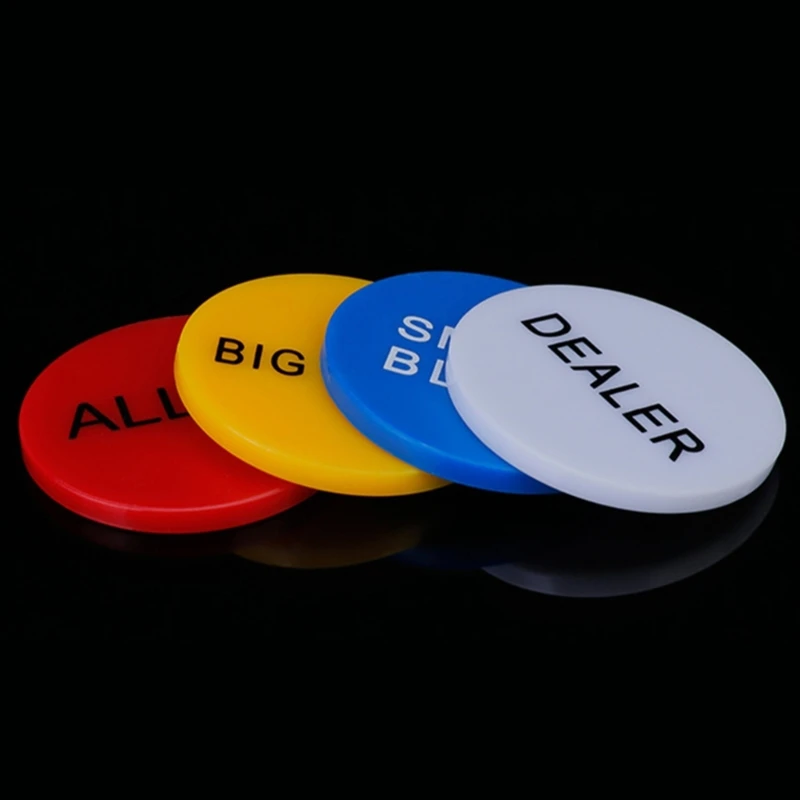 4Pcs Round Small Blind Big Blind Dealer Buttons Coin Cards Protector Coin