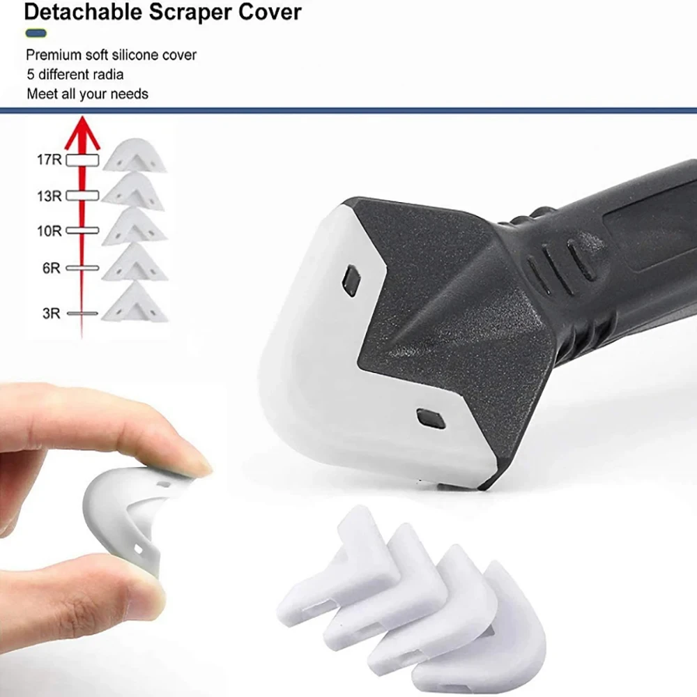 Multi-Use Silicone Spatula for Caulk Grout Sealant Removal - Corner Scraping Finishing Tool for Home Improvement
